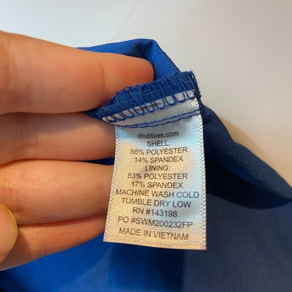 Chubbies Men L Swim Trunk Mesh Lined Blue Stripe 5.5" Inseam Beach Pool Vacation - Picture 5 of 9